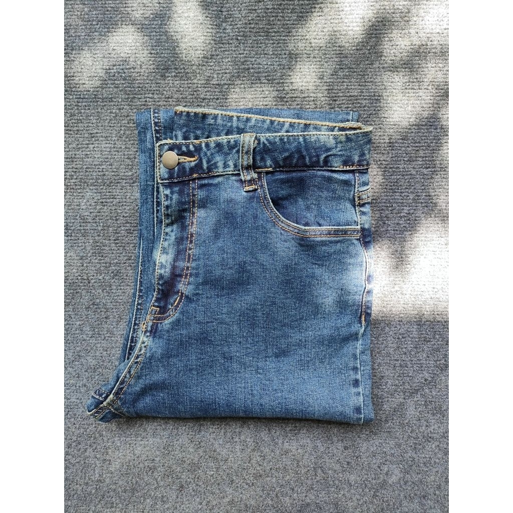 (BomoHouse) Quần jean nữ cotton ống đứng xuất Hàn bigsize - dư xịn