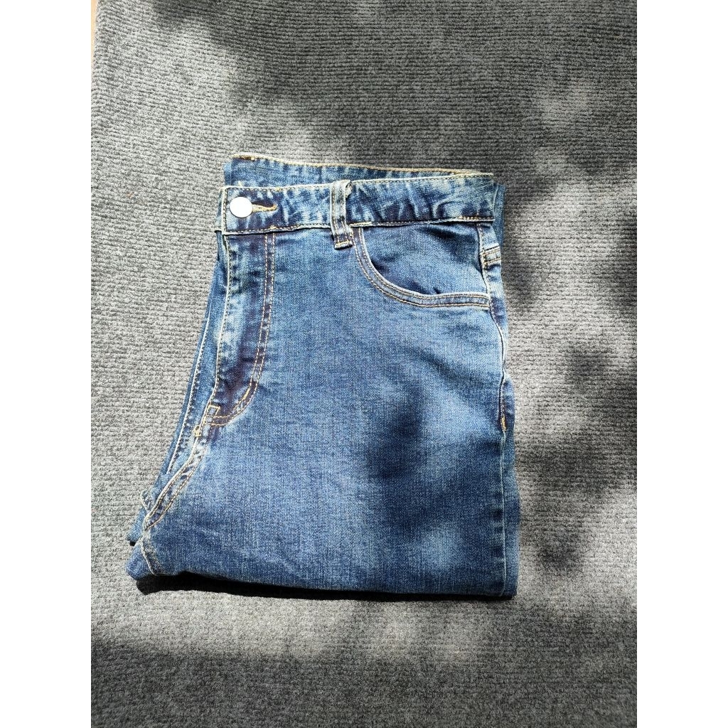 (BomoHouse) Quần jean nữ cotton ống đứng xuất Hàn bigsize - dư xịn
