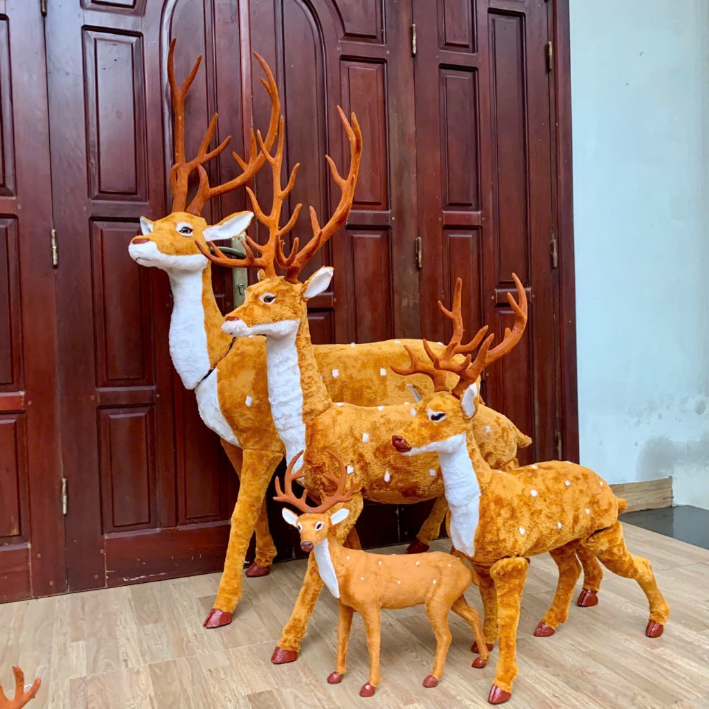Nai nhung ( Tuần lộc ) cao 80cm trang trí Giáng sinh
