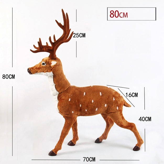 Nai nhung ( Tuần lộc ) cao 80cm trang trí Giáng sinh