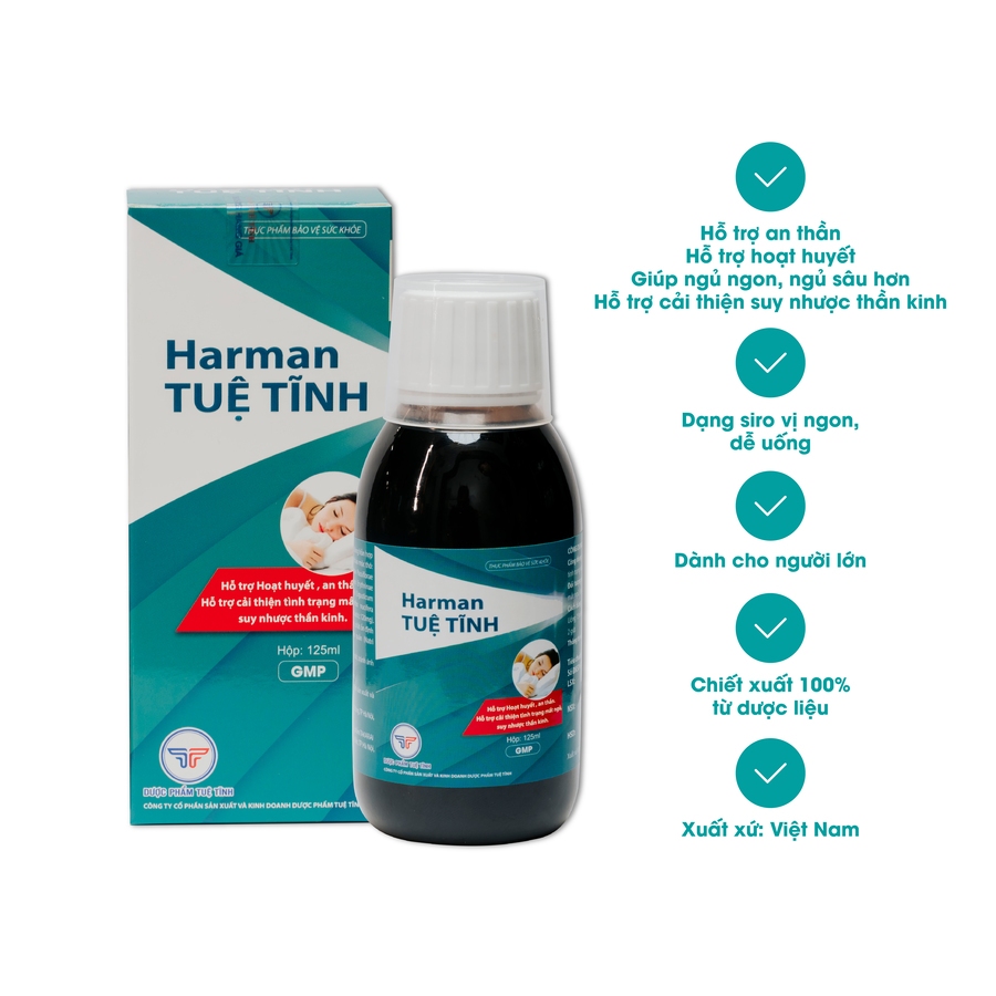 Siro Ngủ Ngon Harman TUỆ TĨNH, Hỗ Trợ Cải Thiện Tình Trạng Mất Ngủ, Ngủ Không Sâu Giấc Hay Giật Mình