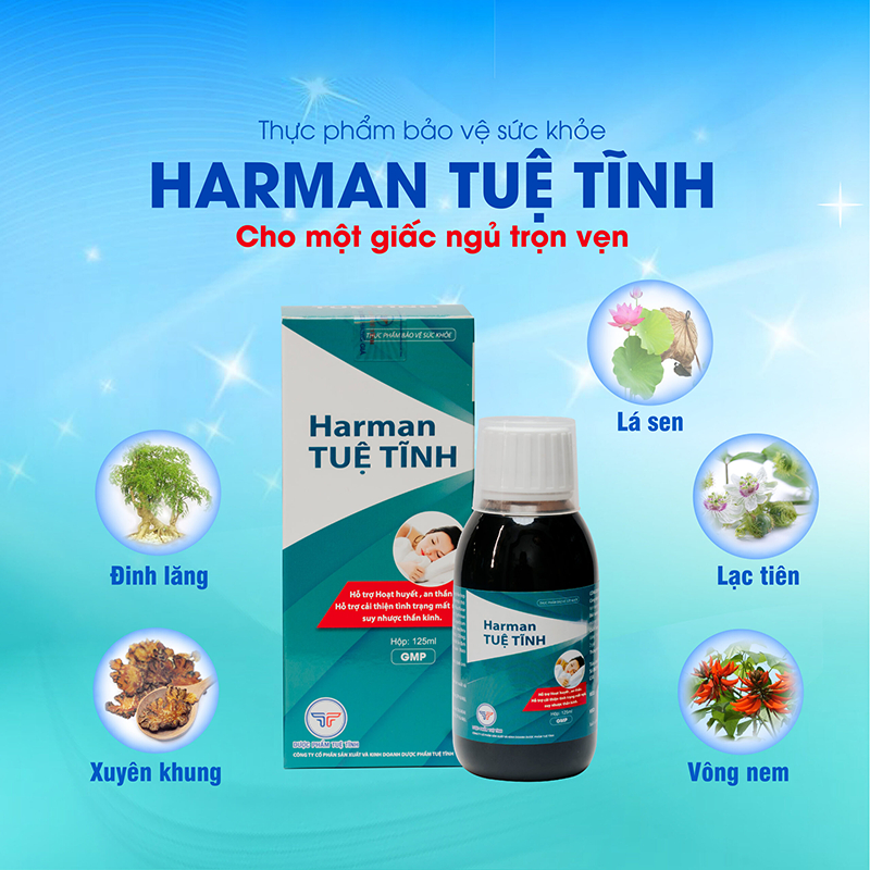 Siro Ngủ Ngon Harman TUỆ TĨNH, Hỗ Trợ Cải Thiện Tình Trạng Mất Ngủ, Ngủ Không Sâu Giấc Hay Giật Mình