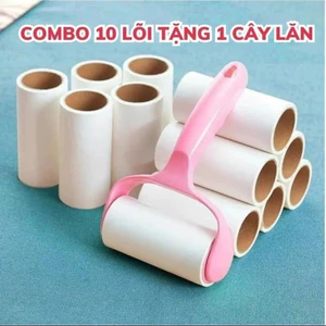 Combo 10 Lõi Lăn Bụi Tặng kèm 1 cây lăn, cây lăn bụi làm sạch quần áo, chăn ga, lông chó mèo...