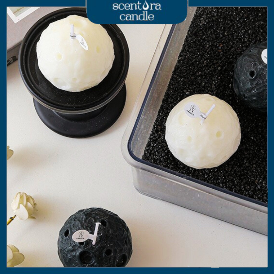 Nến thơm Hình Mặt Trăng ScentoraCandle, Nến decor tiểu hành tinh hình mặt trăng nghệ thuật sáng tạo