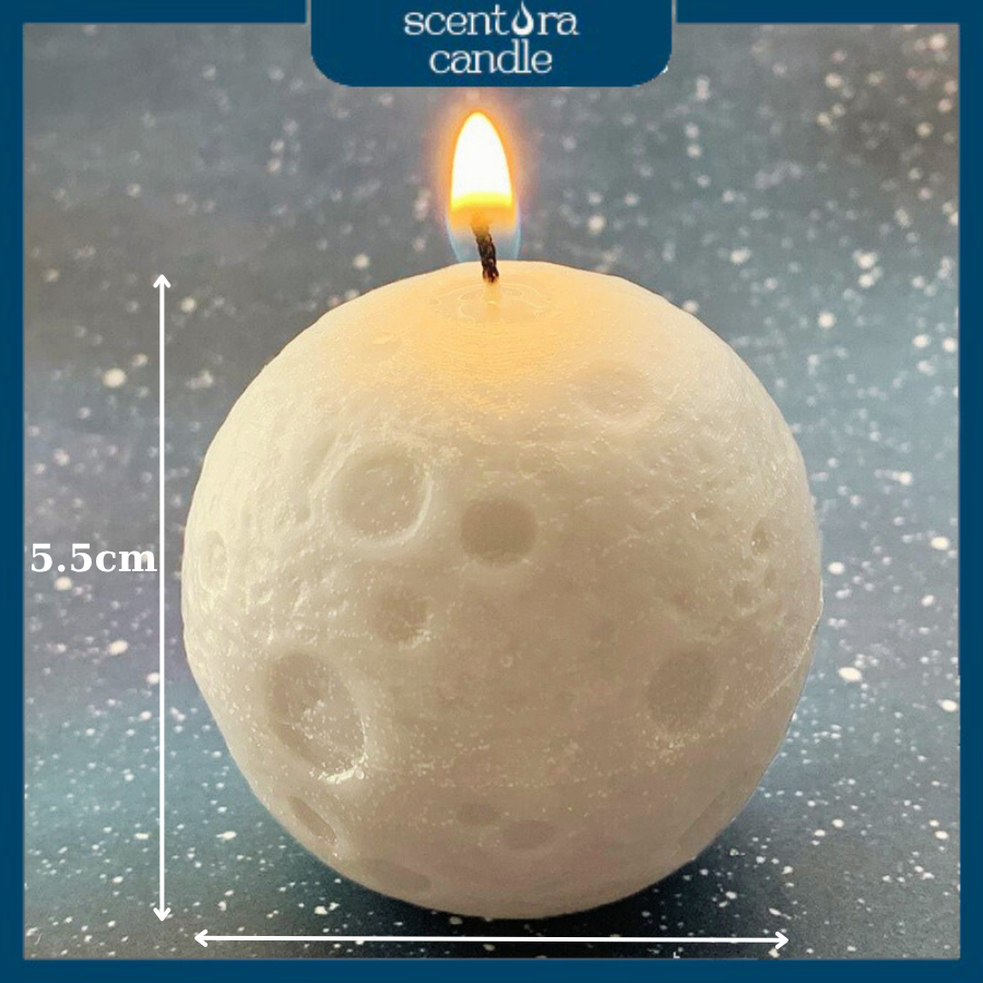 Nến thơm Hình Mặt Trăng ScentoraCandle, Nến decor tiểu hành tinh hình mặt trăng nghệ thuật sáng tạo
