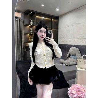 Áo Len Caridgan Lông Dài Tay Cúc Vàng QCCC Cao Cấp