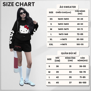 Set Bộ Nỉ Nữ Thu Đông CHEPOL Cổ Tròn, In Cô Mèo, Chất Nỉ Chân Cua Cao Cấp ( Áo Sweater Trắng + Quần Đùi Trắng )-CP_x1170