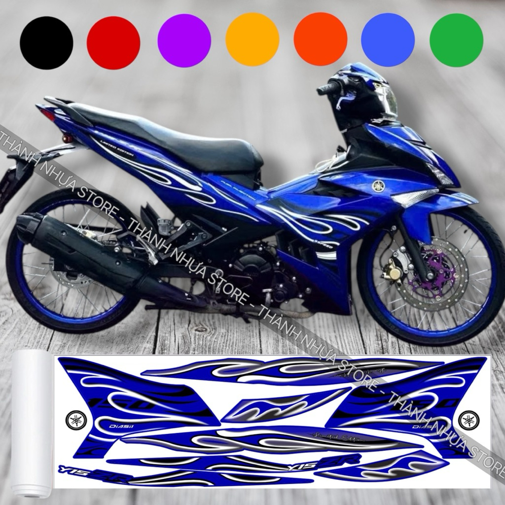 [ĐỦ MÀU] Tem Lửa V1 Ex150 - Tem rời dán Exciter 150 3 lớp phối màu
