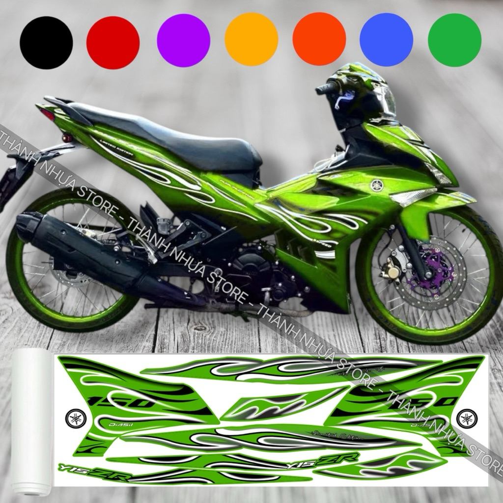 [ĐỦ MÀU] Tem Lửa V1 Ex150 - Tem rời dán Exciter 150 3 lớp phối màu