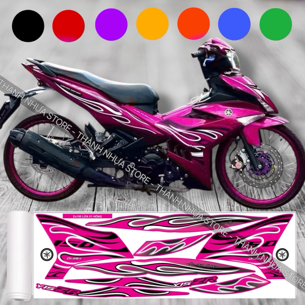 [ĐỦ MÀU] Tem Lửa V1 Ex150 - Tem rời dán Exciter 150 3 lớp phối màu