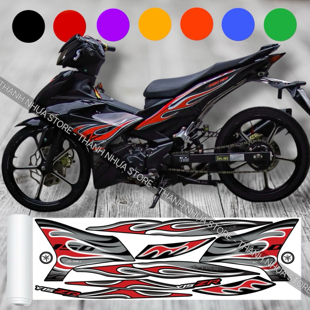 [ĐỦ MÀU] Tem Lửa V1 Ex150 - Tem rời dán Exciter 150 3 lớp xe đen