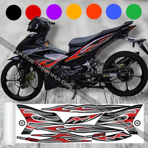 Tem Lửa V1 Ex150 - Tem rời dán Exciter 150 3 lớp xe đen