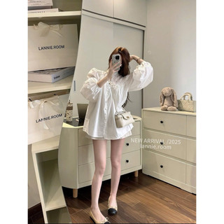 [A0.267] Váy Sơmi Form Dấu Quần Chất Thô Mềm Phối Ren Hoa Khuy Ngọc