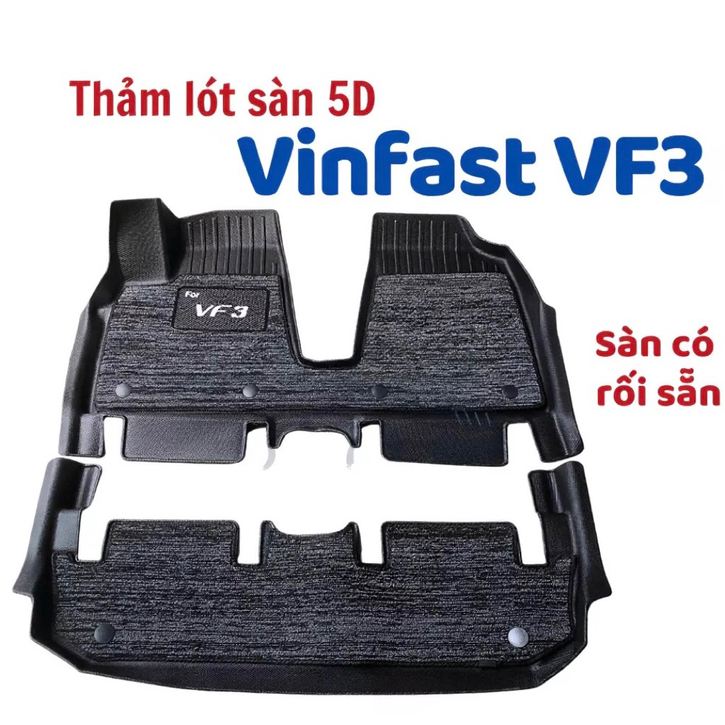 Thảm sàn nhựa TPE xe Vinfast VF3 có rối tràn viền ít Hàng cao cấp không mùi dễ dàng vệ sinh