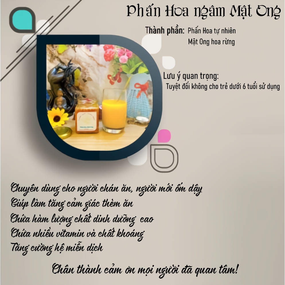 Phấn Hoa Mật Ong dành cho ngưới mới ốm dậy, người chán ăn, người cao tuổi kén ăn