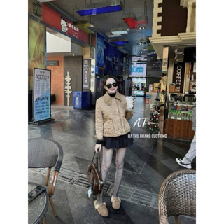 Áo Khoác Phao Nâu Cổ Len Siu Hot [Sẵn Ship]