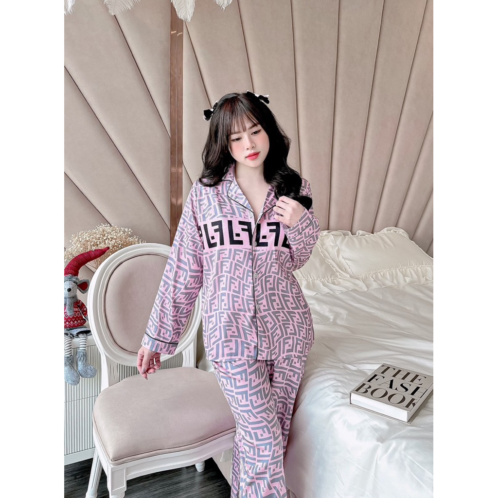 40-60kg Đồ bộ pijama mặc nhà FF lụa xước mềm mát