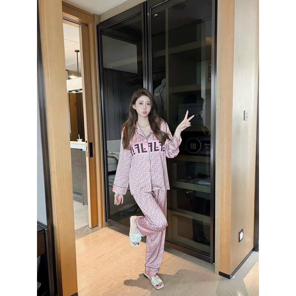 40-60kg Đồ bộ pijama mặc nhà FF lụa xước mềm mát