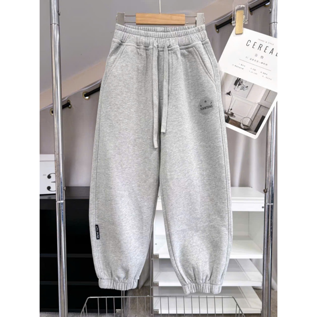 Quần dài chất liệu nỉ ép 2 da cho bé trai, bé gái từ 17-60kg