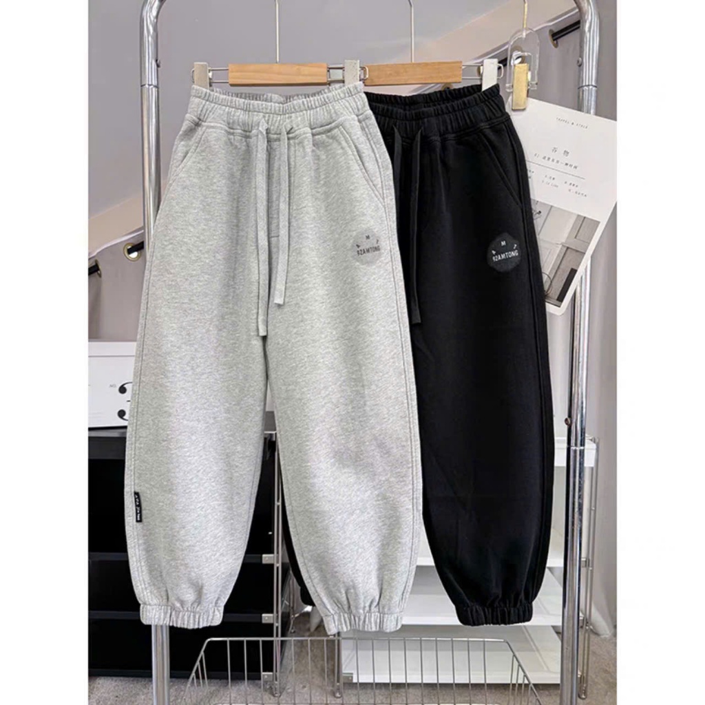 Quần dài chất liệu nỉ ép 2 da cho bé trai, bé gái từ 17-60kg