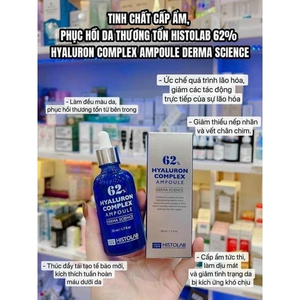 [HÀNG CÔNG TY]Tinh chất Cấp ẩm sâu HISTOLAB 62 hyaluron complex ampoule 50ML