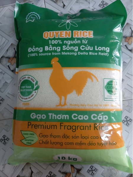 Gạo con gà - gạo ST25 loại thượng hạng - túi 10 kg - thơm mềm dẻo, gạo organic