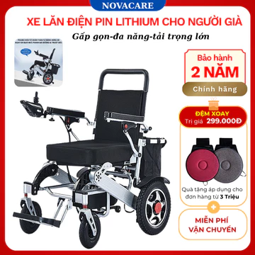 Xe lăn điện gấp gọn Pin Lithium cho người già người bệnh H033, Xe lăn điện điều khiển thông minh cho người khuyết tật