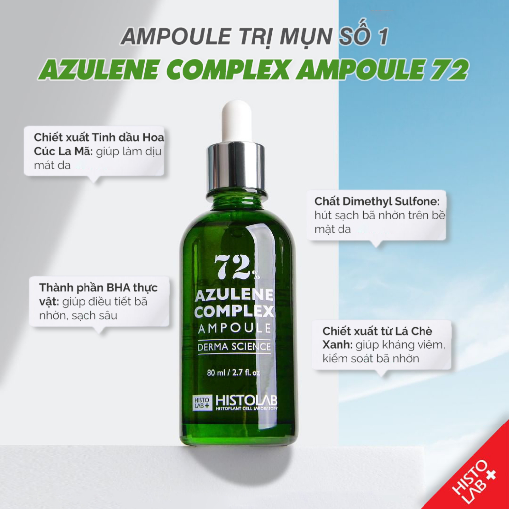 Tinh Chất Serum Dành Cho Da Mụn HISTOLAB Azulene Complex Ampoule 72% 50ML