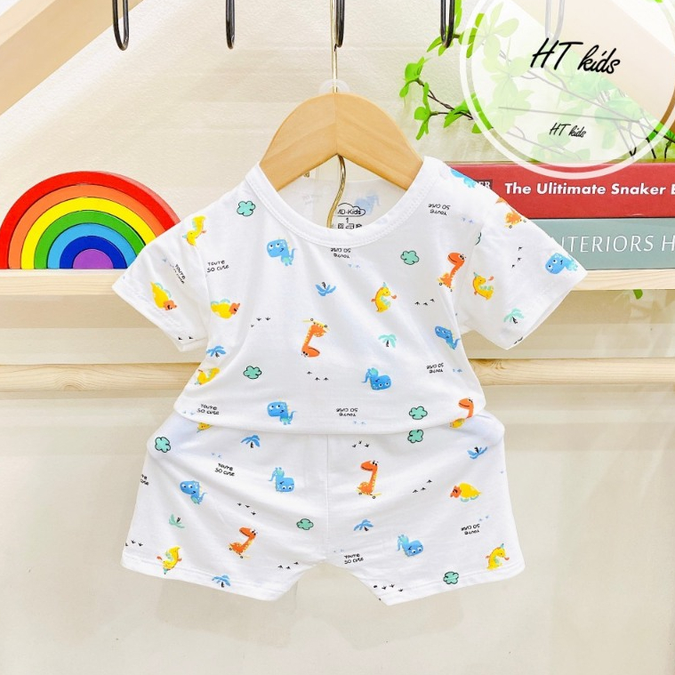 Bộ cộc tay thun lạnh peptit mềm mịn, thông thoáng ,chất đẹp in cả thân phong cách hàn quốc cho bé trai/bé gái Saubabi