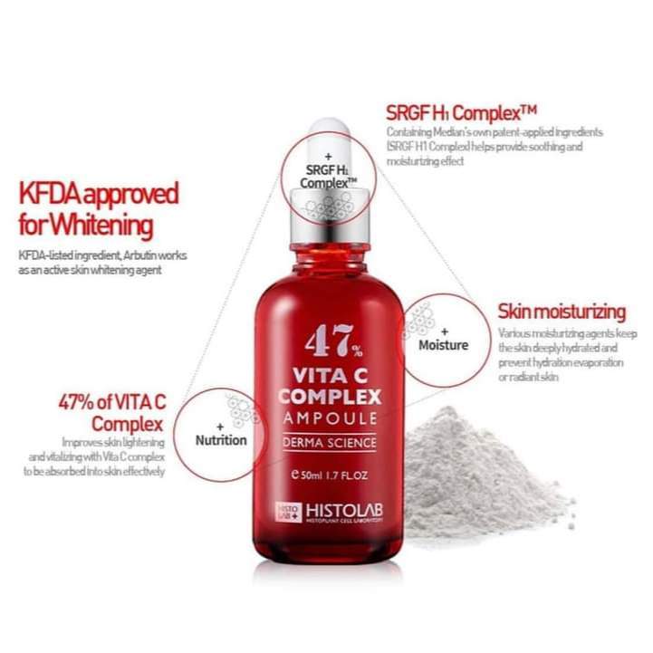 [HÀNG CÔNG TY] Tinh chất dưỡng sáng và làm đều màu da HISTOLAB 47 Vita C complex ampoule 50ML