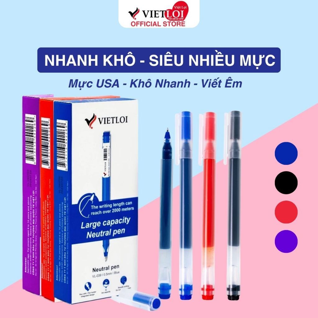 Bút Gel dùng cho học sinh, văn phòng VIỆT LỢI - VL039