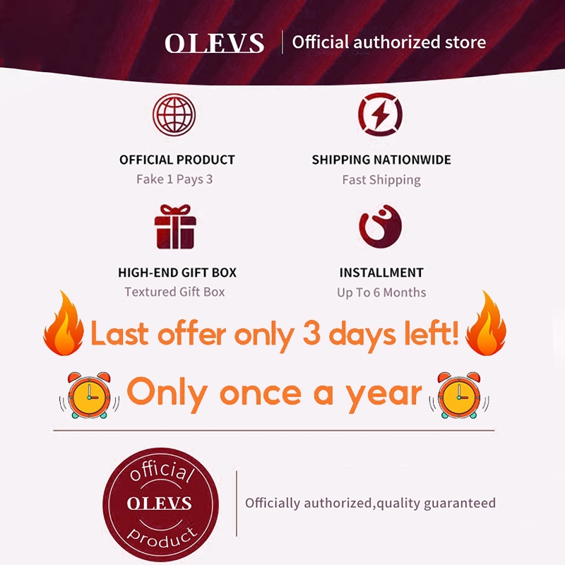 OLEVS Đồng hồ cặp đôi chính hãng mặt số dây da thời trang chống thấm Quà tặng nước dạ lịch 6898