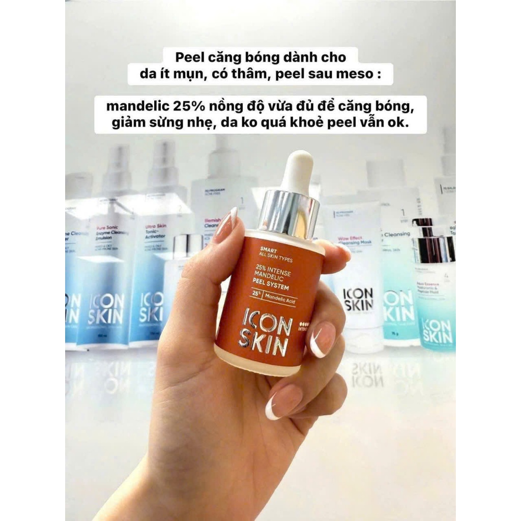 [ĐẠI LÝ CHÍNH HÃNG] Peel Icon Skin 12% Mandelic & 25% Mandelic Peel Căng Bóng,Sáng Da Không Bong Chính Hãng