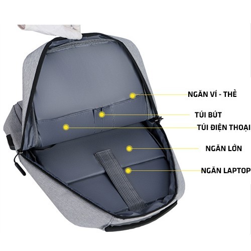 [Peinn] Balo laptop, balo đựng laptop đi học đi làm15.6 inch chống sốc nhiều ngăn, chống nước cao cấp MT-22337