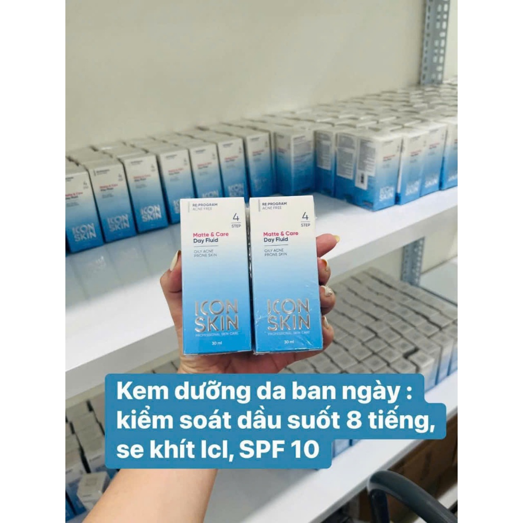 [ĐẠI LÝ CHÍNH HÃNG] Kem Dưỡng Ngày & Serum Đêm Icon Skin Giảm Mụn, Làm Mờ Thâm, Kiểm Soát Dầu[tặng mặt nạ]