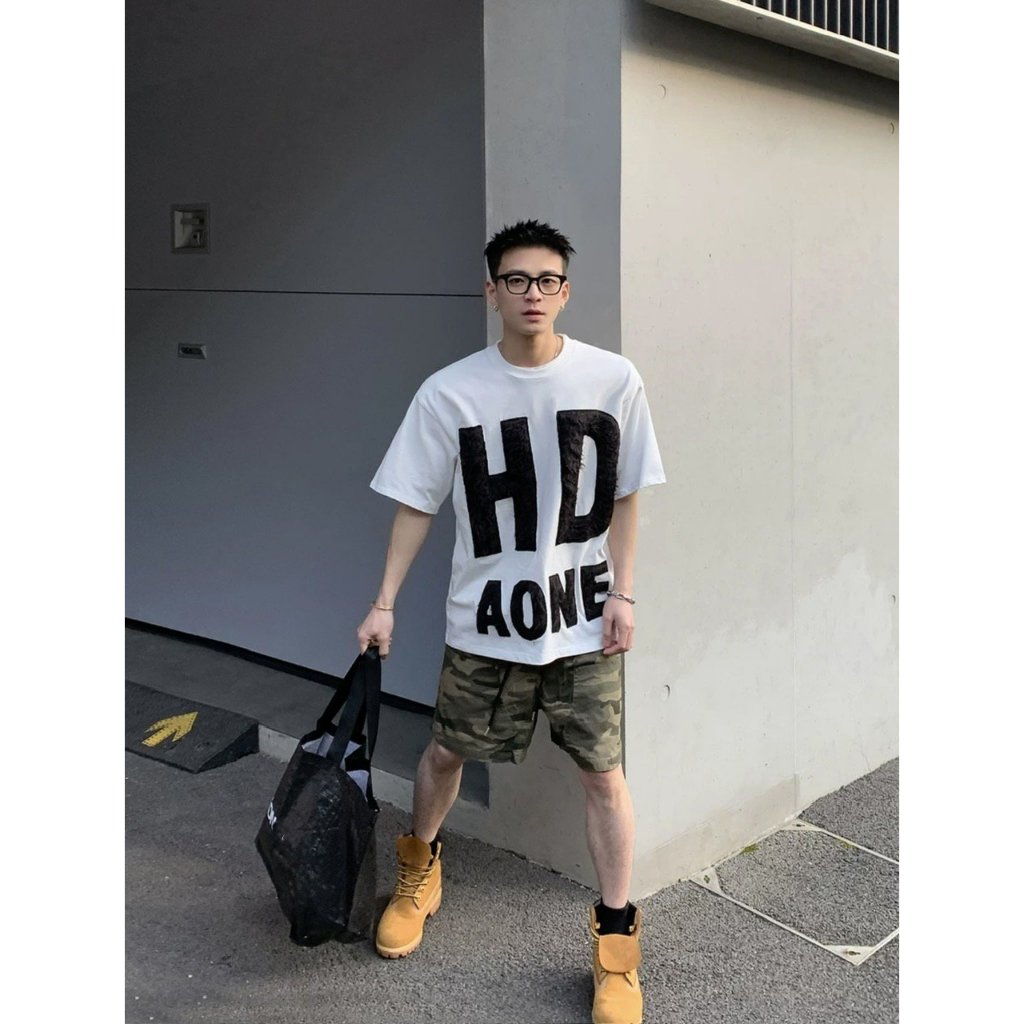 Áo thun Stee Cổ tròn Chữ lông HD AONE Localbrand ICVCVNI Unisex Cotton