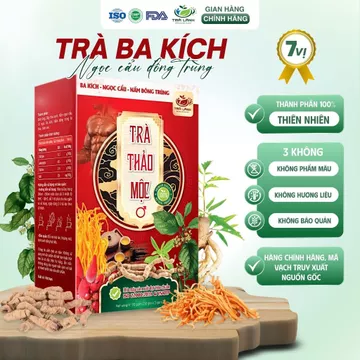 [TRÀ LÀNH] Trà Thảo Mộc Ba Kích Ngọc Cẩu Đông Trùng Sâm Cau 7 Vị - Hộp 30 Gói Nước Trà Tea Chè Tự Nhiên