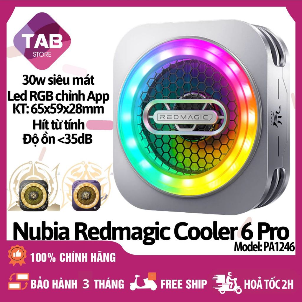 Quạt Tản Nhiệt Sò Lạnh Nubia Redmagic Cooler 6 Pro 30W Làm Mát Từ Tính Bằng AI PA1246 - Chính Hãng | BigBuy360 - bigbuy360.vn