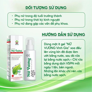 Dung dịch vệ sinh phụ nữ Nữ Vương Gel + giúp Giảm Viêm Nhiễm Nấm Ngứa, Làm Sạch Vùng Kín chai 100ml
