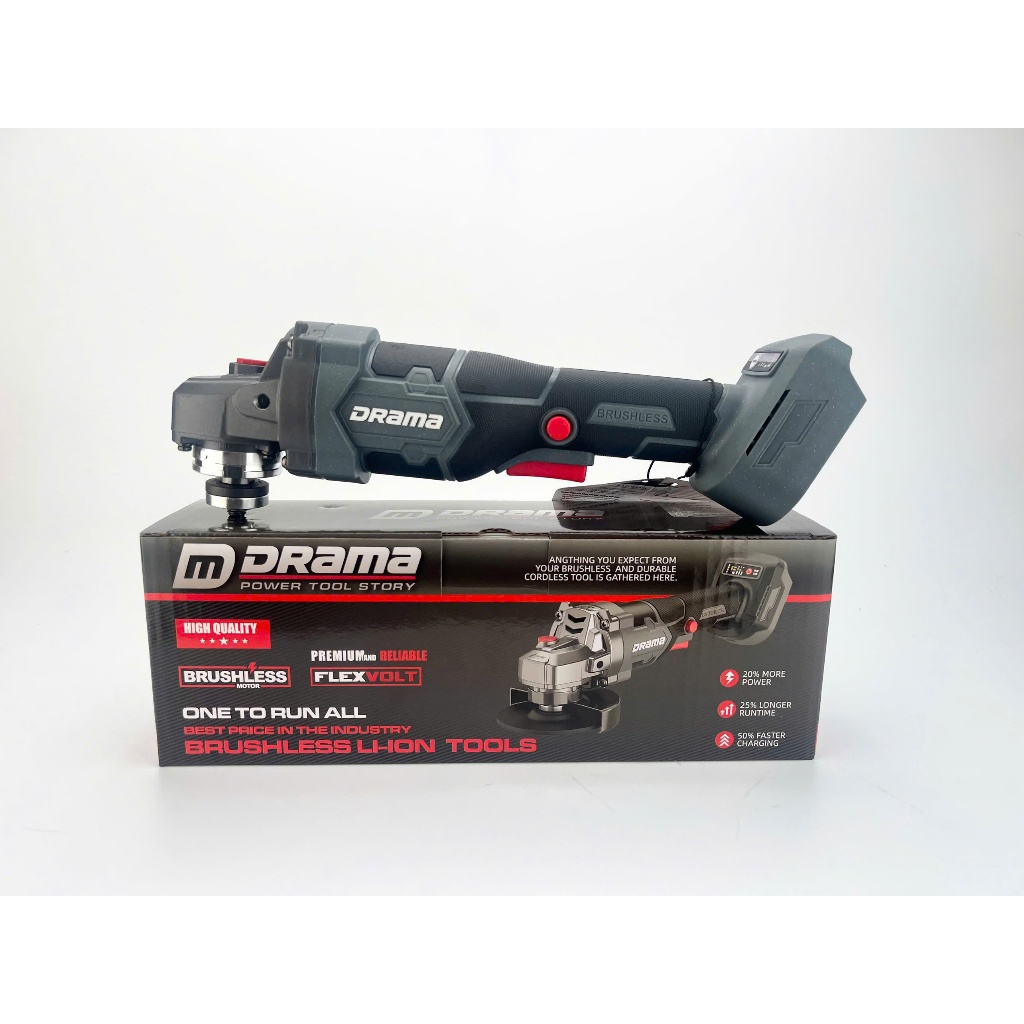 MÁY MÀI PIN DRAMA AG7600PRO – ĐỘNG CƠ KHÔNG CHỔI THAN, 3 CẤP TỐC ĐỘ, DÙNG PIN 21V