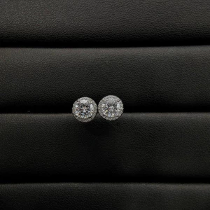 Bông tai nam nữ nụ tròn, nụ vuông đính đá nam nữ size 6mm 8mm 9,5m