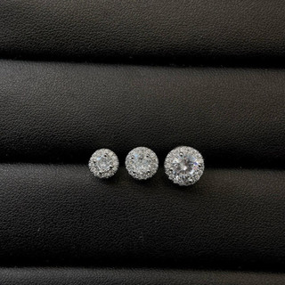 Bông tai nam nữ nụ vuông, nụ tròn đính đá size 6mm 8mm 9.5mm
