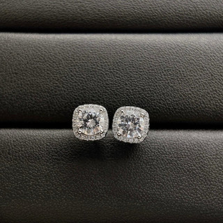 Bông tai nam nữ nụ vuông, nụ tròn đính đá size 6mm 8mm 9.5mm