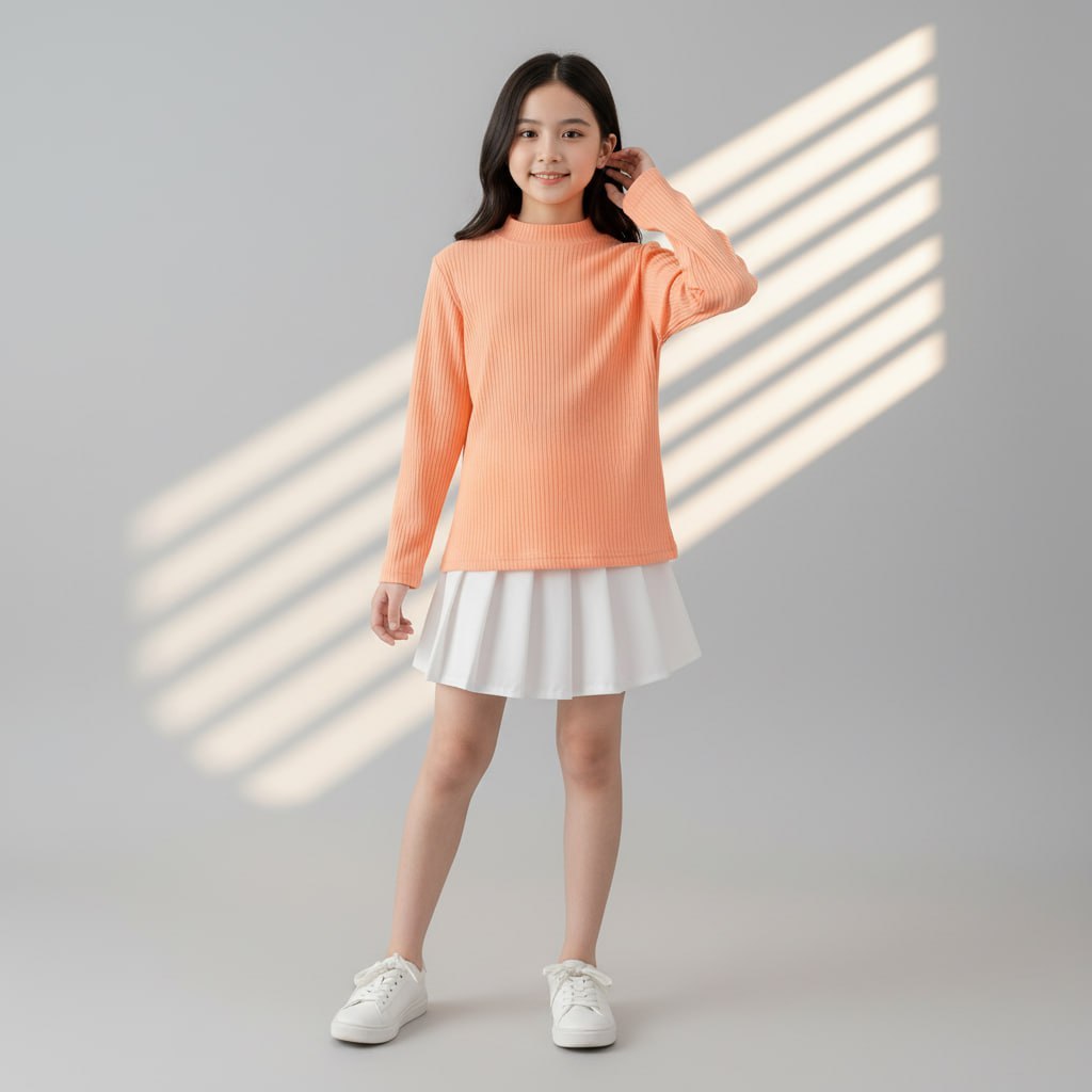 Áo tăm len gân cho bé gái size đại BEESHOP D25068