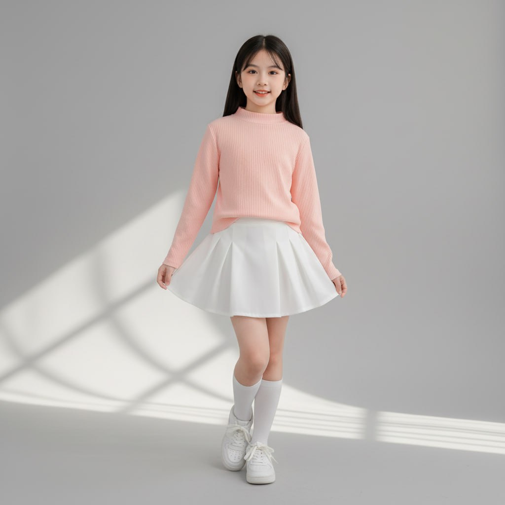 Áo tăm len gân cho bé gái size đại BEESHOP D25068