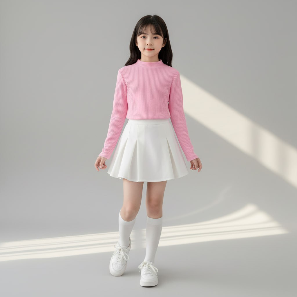 Áo tăm len gân cho bé gái size đại BEESHOP D25068