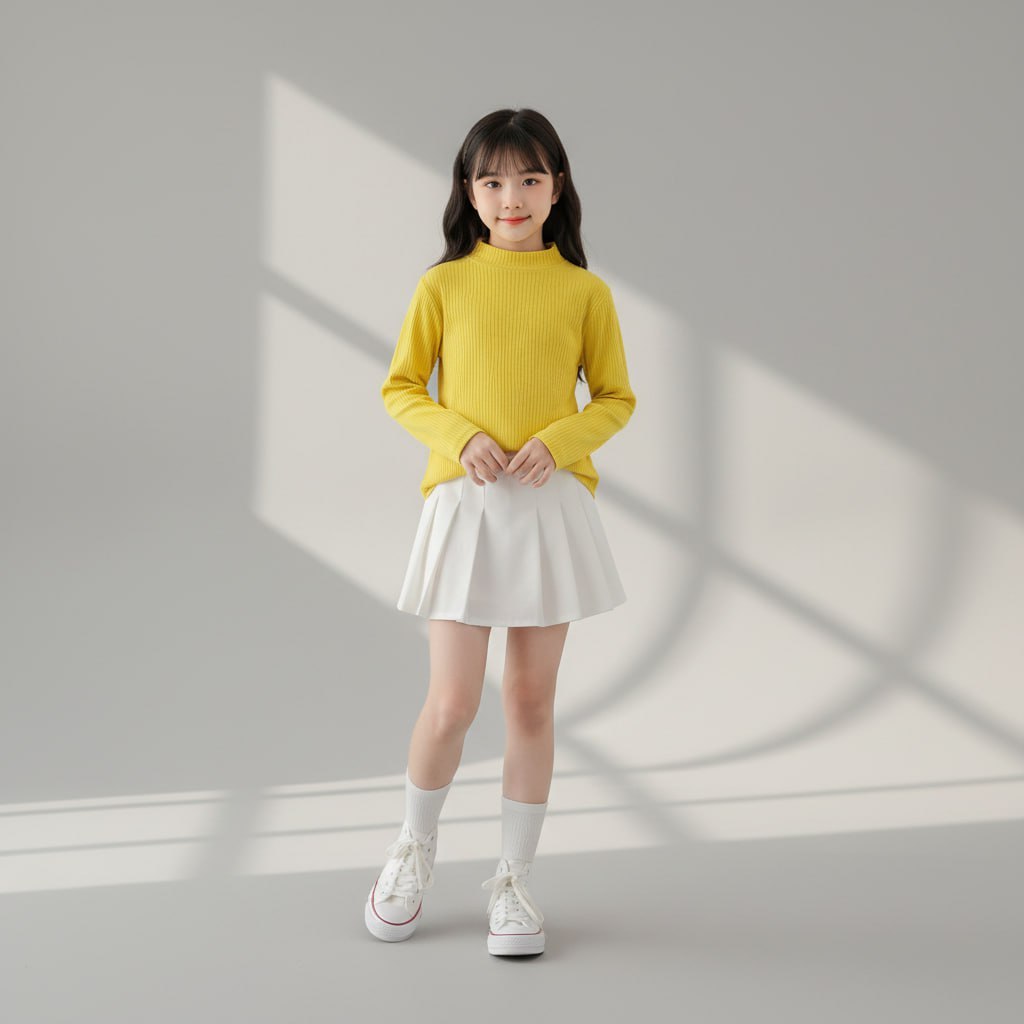 Áo tăm len gân cho bé gái size đại BEESHOP D25068