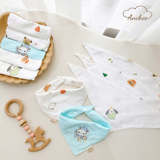 Set 5 yếm xô sợi tre tam giác cho bé Anchee