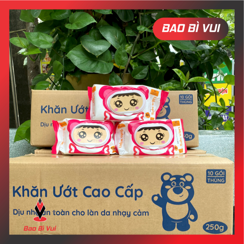 Khăn ướt gấu cao cấp 650g/ bịch - BAO BÌ VUI