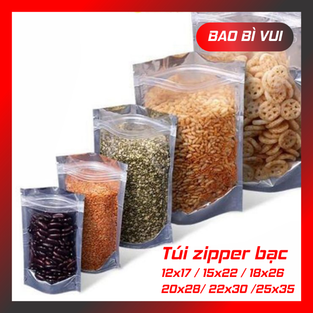 Túi zip bạc đáy đứng - BAO BÌ VUI